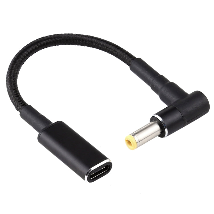 PD 100W 18,5-20V 5,5 x 2,5 mm Codo a USB-C / Adaptador tipo C Cable trenzado de nailon, 5.5 x 2.5mm