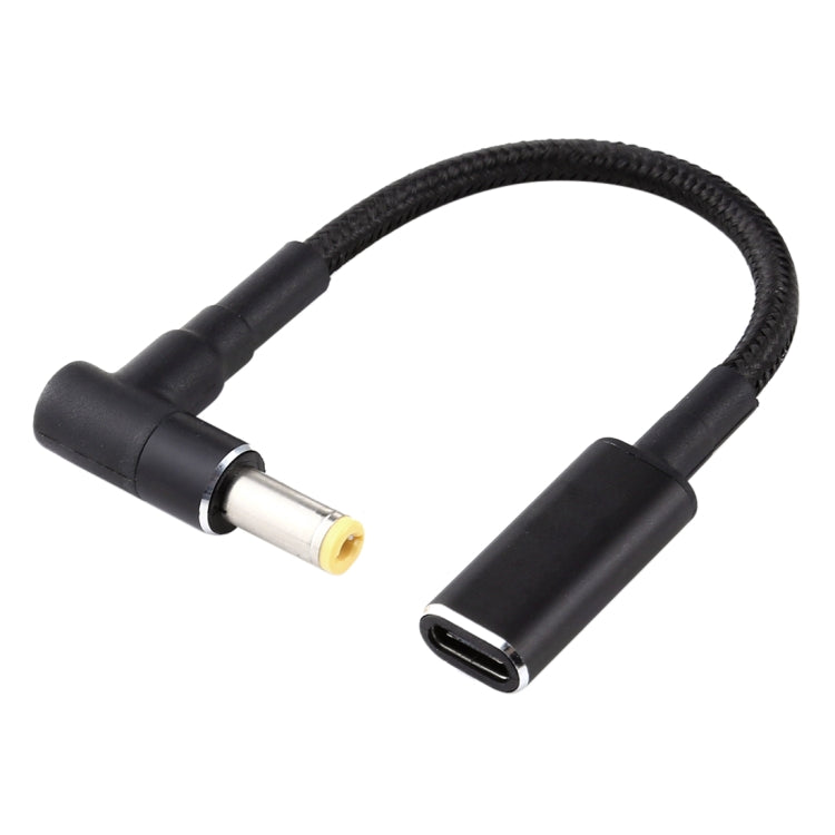 PD 100W 18,5-20V 5,5 x 2,5 mm Codo a USB-C / Adaptador tipo C Cable trenzado de nailon, 5.5 x 2.5mm
