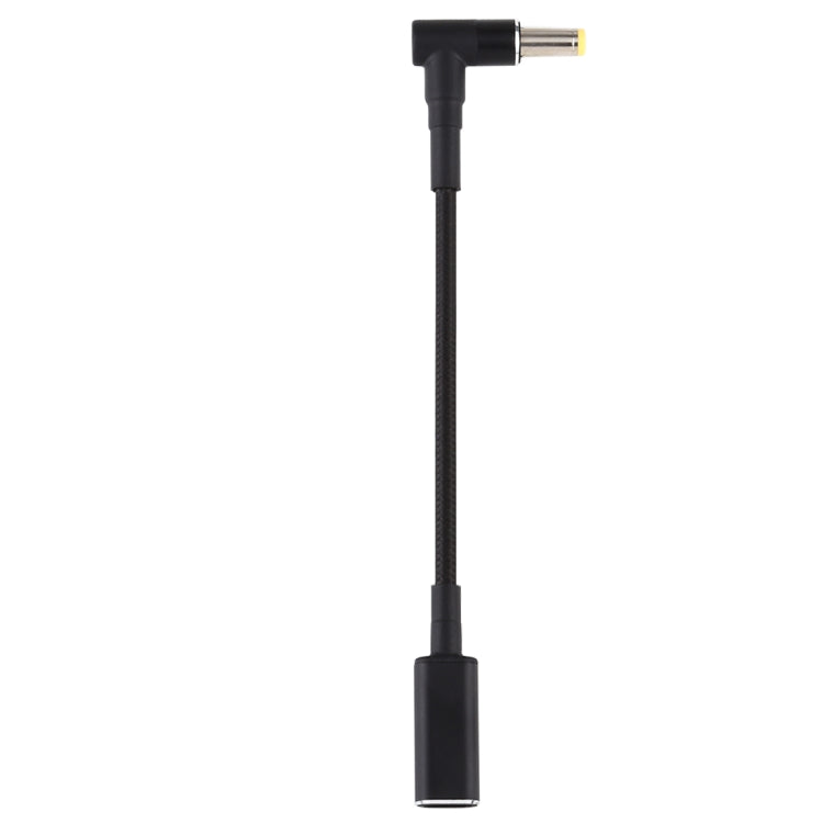 PD 100W 18,5-20V 5,5 x 2,5 mm Codo a USB-C / Adaptador tipo C Cable trenzado de nailon, 5.5 x 2.5mm