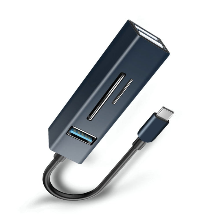 15102 5 en 1 USB-C / Type-C a USB3.0 + Adaptador HUB de lector de tarjetas SD / TF, Type-C