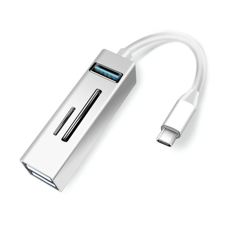 15102 5 en 1 USB-C / Type-C a USB3.0 + Adaptador HUB de lector de tarjetas SD / TF, Type-C
