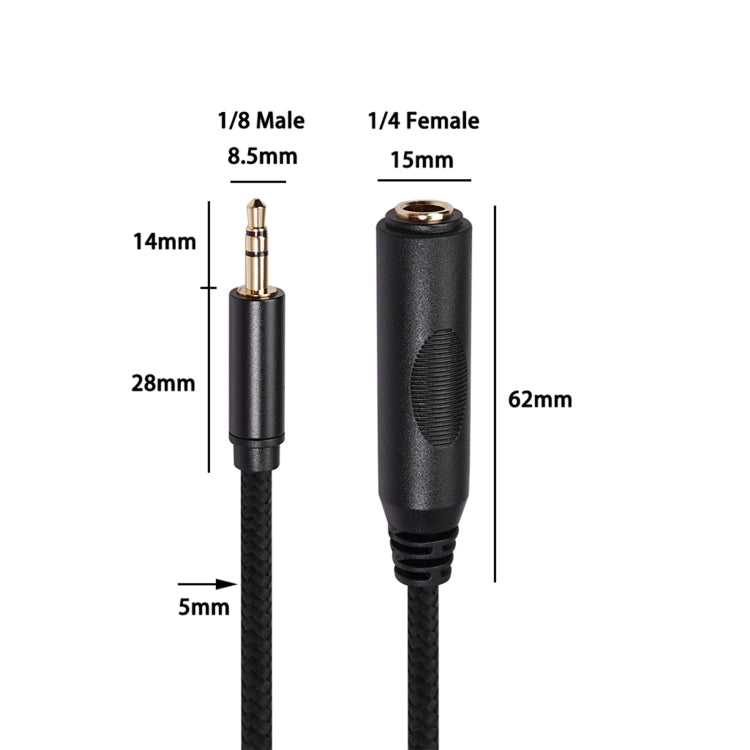 3662B Cable adaptador de audio hembra de 6,35 mm a macho de 3,5 mm, longitud: 30 cm, 30cm