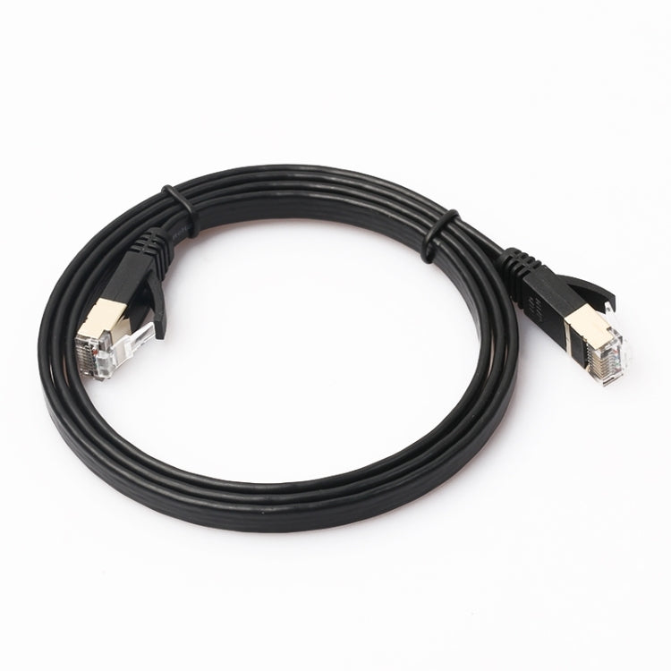Cable de conexión ultraplano CAT7 10 Gigabit Ethernet de 1m para red LAN de módem enrutador - Construido con conectores RJ45 blindados, Length: 1m