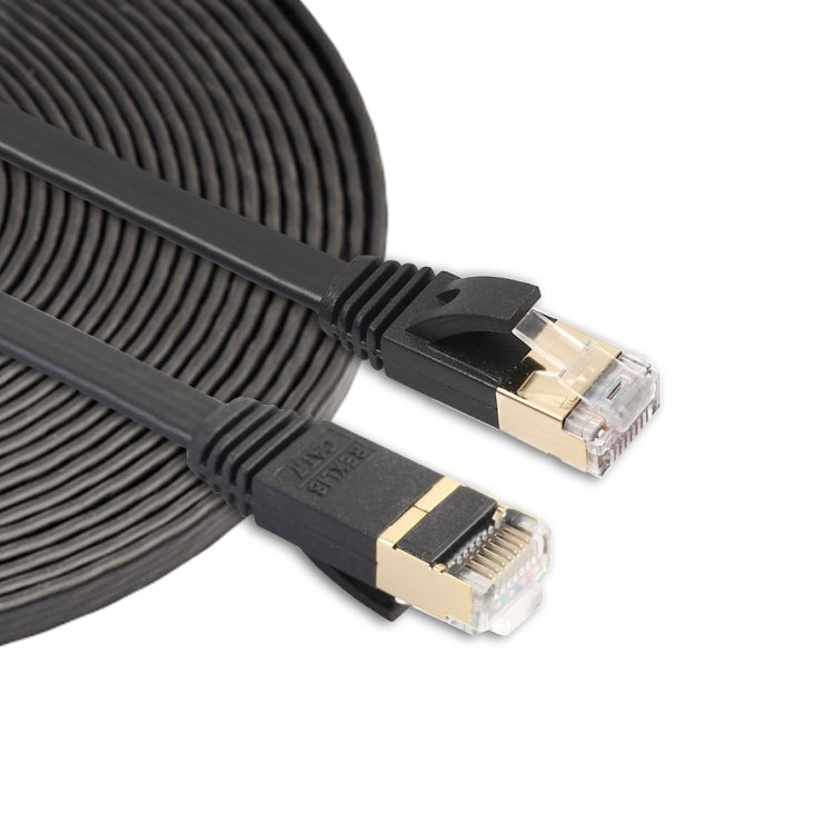 Cable de conexión ultraplano CAT7 10 Gigabit Ethernet de 5 m para red LAN de módem enrutador - Construido con conectores RJ45 blindados, Length: 5m