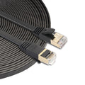 Cable de conexión ultraplano CAT7 10 Gigabit Ethernet de 10 m para red LAN de módem enrutador - Construido con conectores RJ45 blindados, Length: 10m