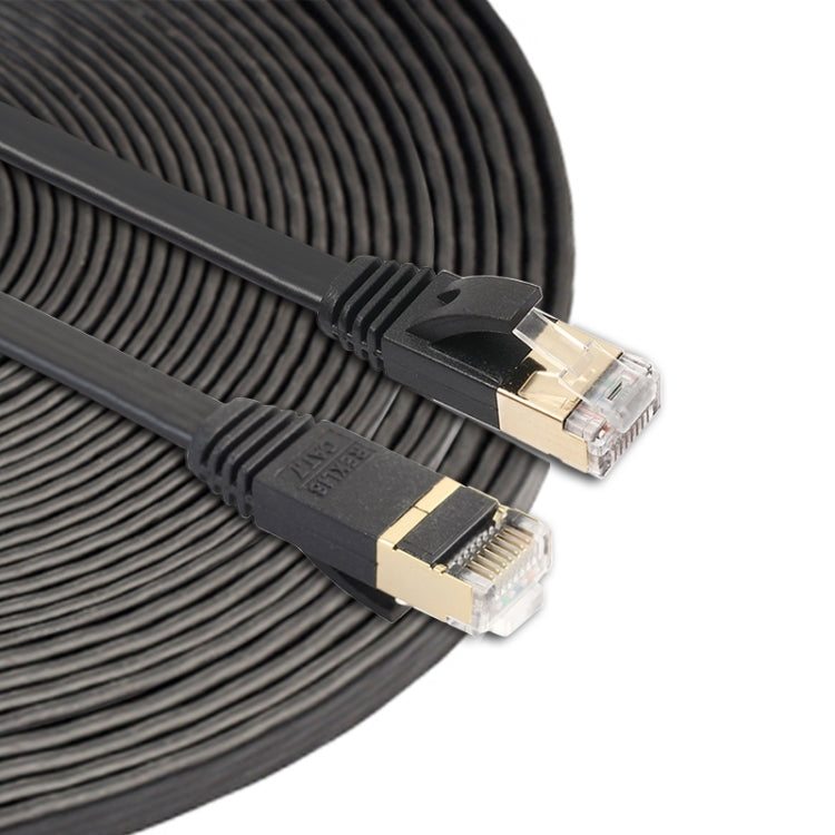 Cable de conexión ultraplano CAT7 10 Gigabit Ethernet de 15 m para red LAN de módem enrutador - Construido con conectores RJ45 blindados, Length: 15m