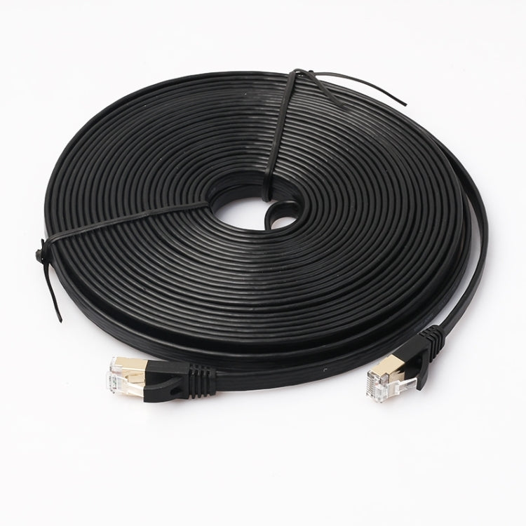 Cable de conexión ultraplano CAT7 10 Gigabit Ethernet de 15 m para red LAN de módem enrutador - Construido con conectores RJ45 blindados, Length: 15m