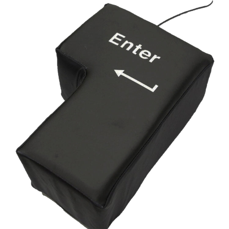 Botón de entrada grande Almohada de escritorio para computadora USB Ventilación creativa Almohada de mano con tecla de entrada (negro)