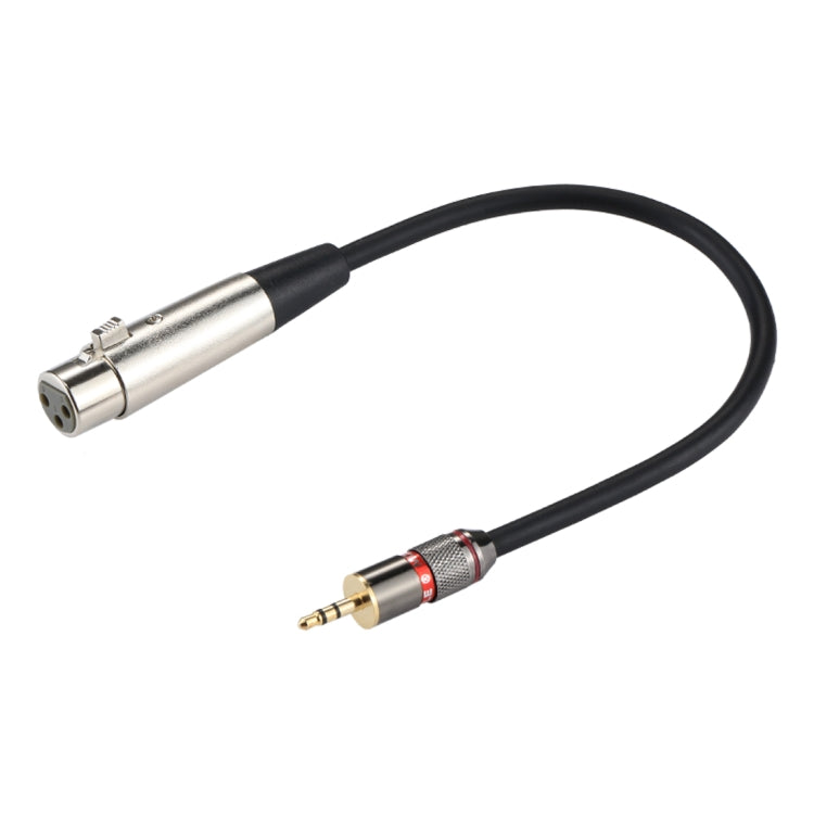 Cabeza de metal Macho de 3,5 mm a carcasa de aluminio Cable adaptador de conector de audio hembra XLR CANNON de 3 pines, longitud total: aproximadamente 35 cm, 3 Pin Female