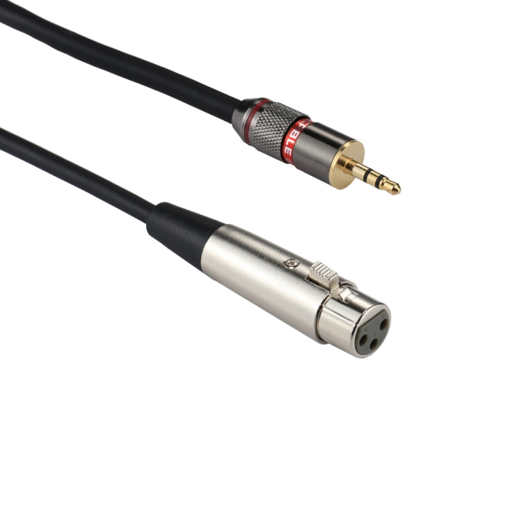 Cabeza de metal Macho de 3,5 mm a carcasa de aluminio Cable adaptador de conector de audio hembra XLR CANNON de 3 pines, longitud total: aproximadamente 35 cm, 3 Pin Female
