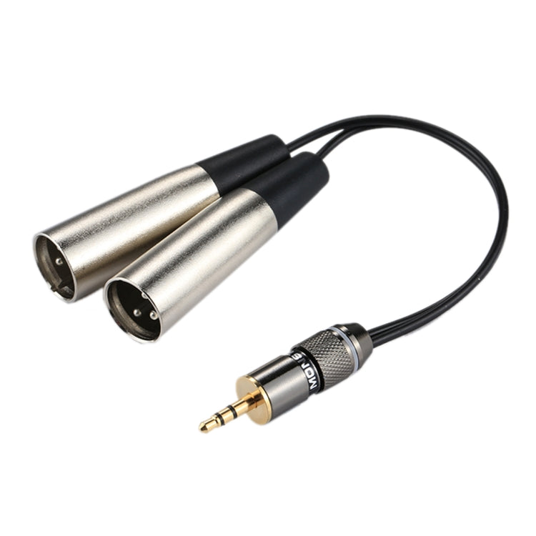 Cabeza de metal Macho de 3,5 mm a carcasa de aluminio Cable adaptador de conector de audio macho XLR CANNON de 2 x 3 pines, longitud total: aproximadamente 25 cm, 2 x 3 Pin Male