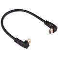 30cm 4K * 2K HDMI versión 2,0 alta velocidad 270 grados ángulo recto HDMI macho a 270 grados ángulo recto HDMI macho Cable con Ethernet, 270 Degree HDMI to 270 Degree HDMI
