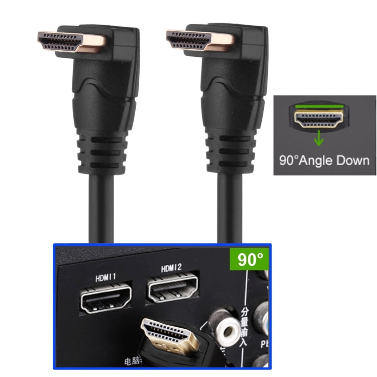1,8 m 4K * 2K HDMI versión 2,0 alta velocidad 90 grados ángulo recto HDMI macho a 90 grados ángulo recto HDMI macho Cable con Ethernet, 90 Degree HDMI to 90 Degree HDMI