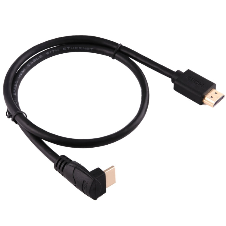 cable HDMI de alta velocidad de la versión de los 60cm 4K*2K HDMI 2.0 con Ethernet de ángulo recto 90 grados, HDMI to 90 Degree HDMI
