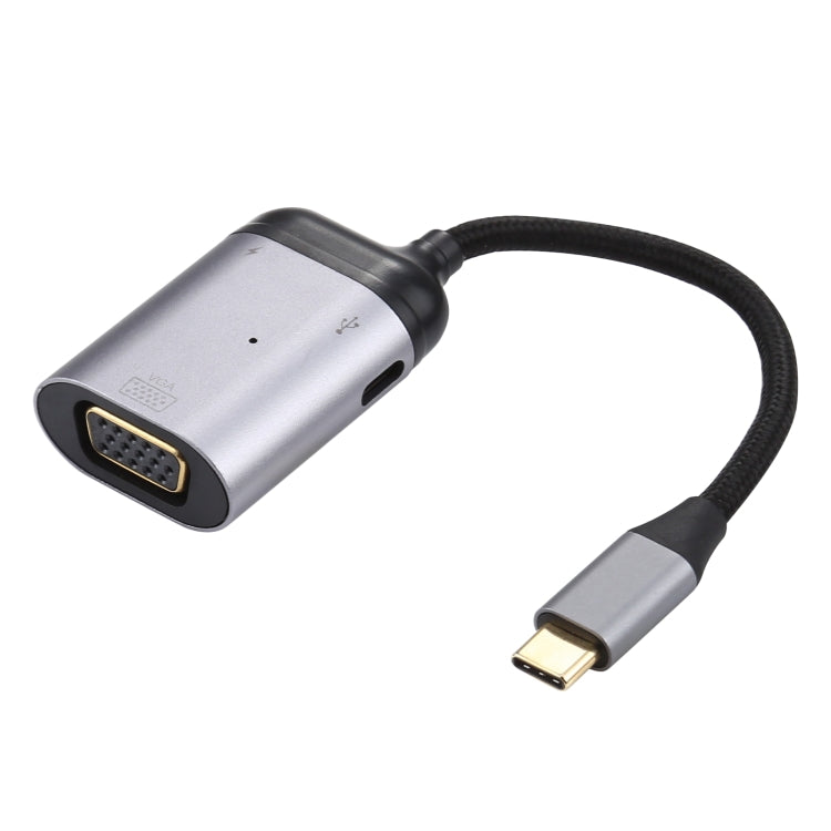 Cable adaptador de sincronización de datos 4K UHD USB-C / Type-C a VGA + PD, Type-C to VGA