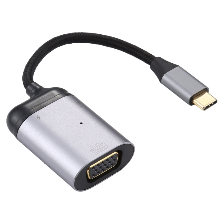 Cable adaptador de sincronización de datos 4K UHD USB-C / Type-C a VGA + PD, Type-C to VGA