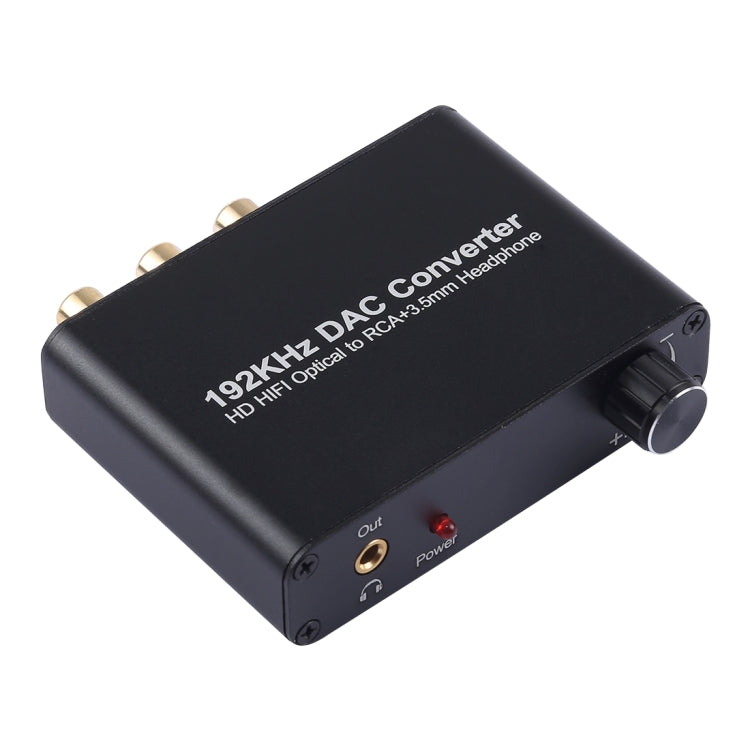 Convertidor DAC de 192KHz HD HIFI óptico a RCA + auriculares de 3,5mm convertidor de Audio Digital de 5,1 canales con Control de volumen, 192KHz DAC