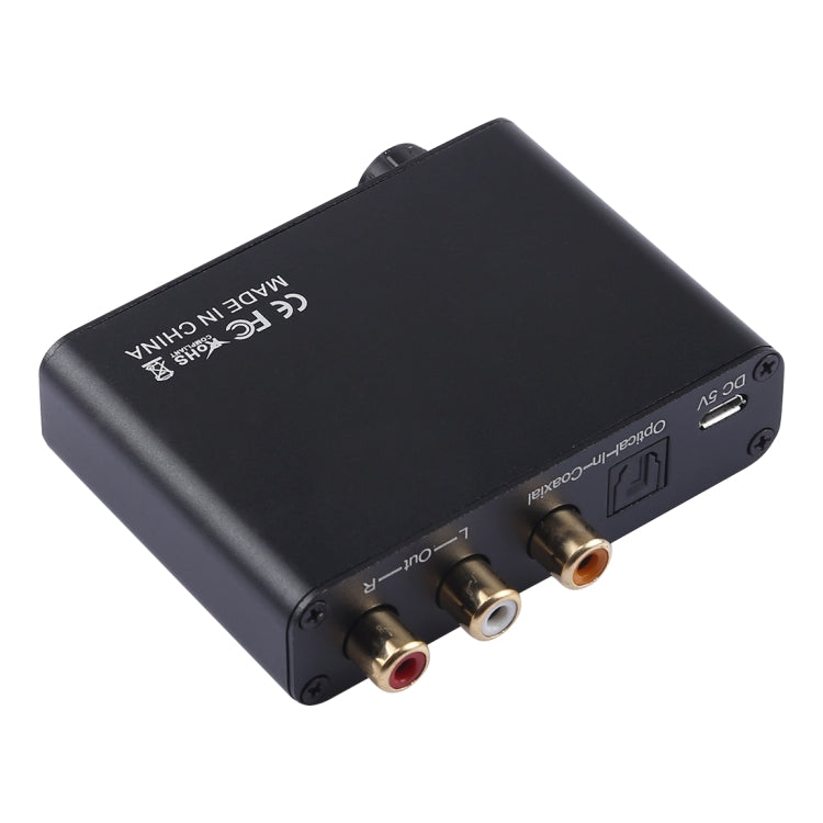 Convertidor DAC de 192KHz HD HIFI óptico a RCA + auriculares de 3,5mm convertidor de Audio Digital de 5,1 canales con Control de volumen, 192KHz DAC