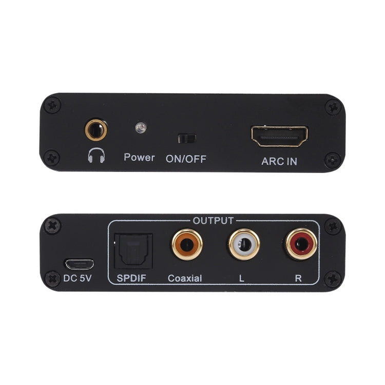 Extractor de audio ARC de 192 KHz HDMI ARC a SPDIF + Coaxial + Convertidor L/R Adaptador de canal de retorno de audio, 192KHz ARC