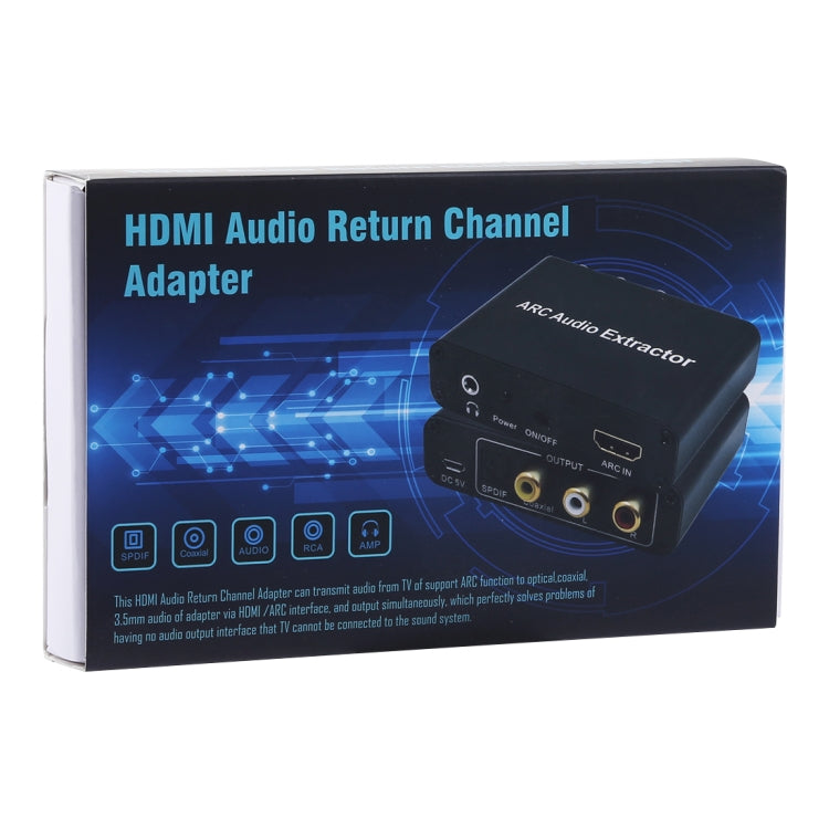Extractor de audio ARC de 192 KHz HDMI ARC a SPDIF + Coaxial + Convertidor L/R Adaptador de canal de retorno de audio, 192KHz ARC