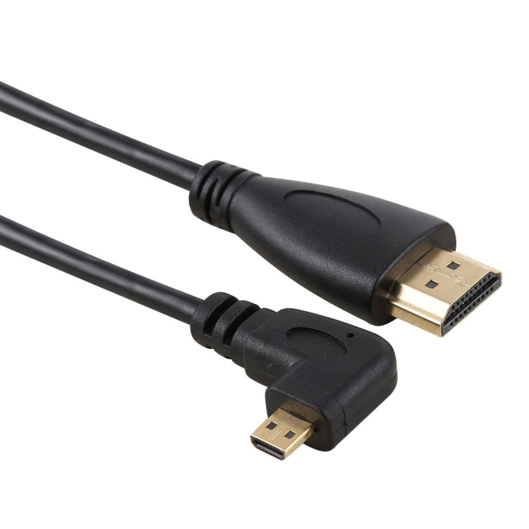 Cable adaptador de conector chapado en oro, macho en ángulo izquierdo, 50cm, 4K, HDMI macho a Micro HDMI, 50cm Left