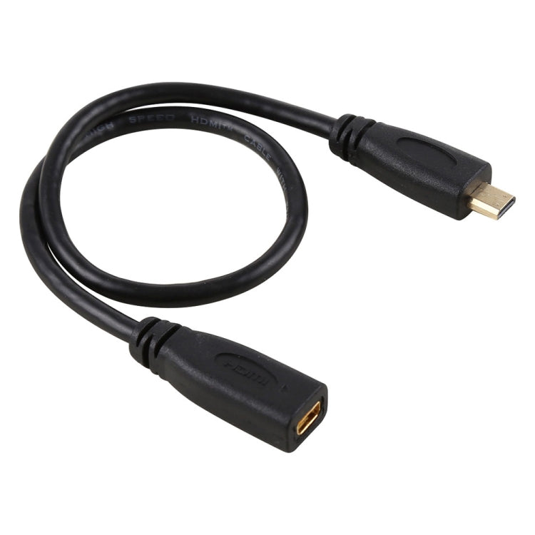 30cm 1080P Micro HDMI hembra a macho Cable adaptador de conector chapado en oro