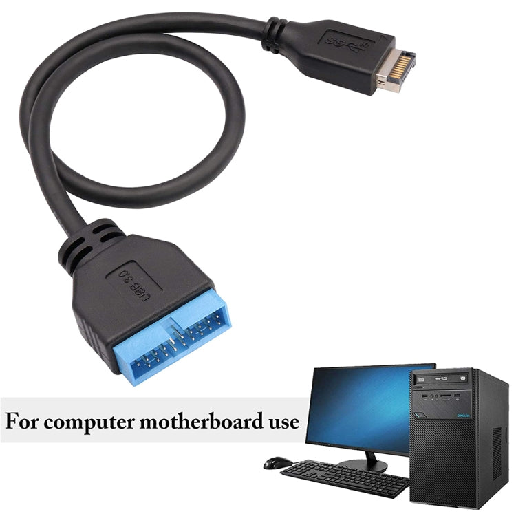 Cable de expansión macho de 19 pines de placa base USB 3.1 tipo E a USB 3.0 de 30 cm
