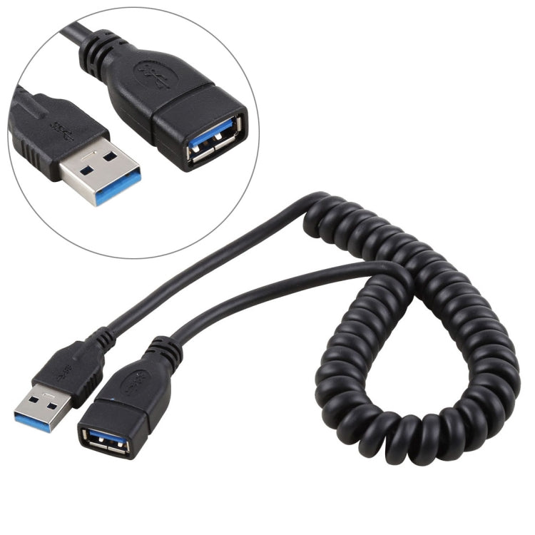 Cable de extensión de resorte retráctil USB 3.0 macho a hembra de alta velocidad de 1,5 m, USB 3.0 Male to Female