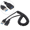 Cable de extensión de resorte retráctil USB 3.0 macho a hembra de alta velocidad de 1,5 m, USB 3.0 Male to Female
