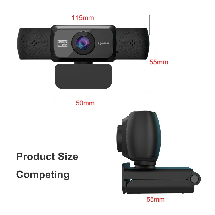 Cámara de PC con cámara web de vídeo HD ajustable HXSJ S5 1080P con micrófono