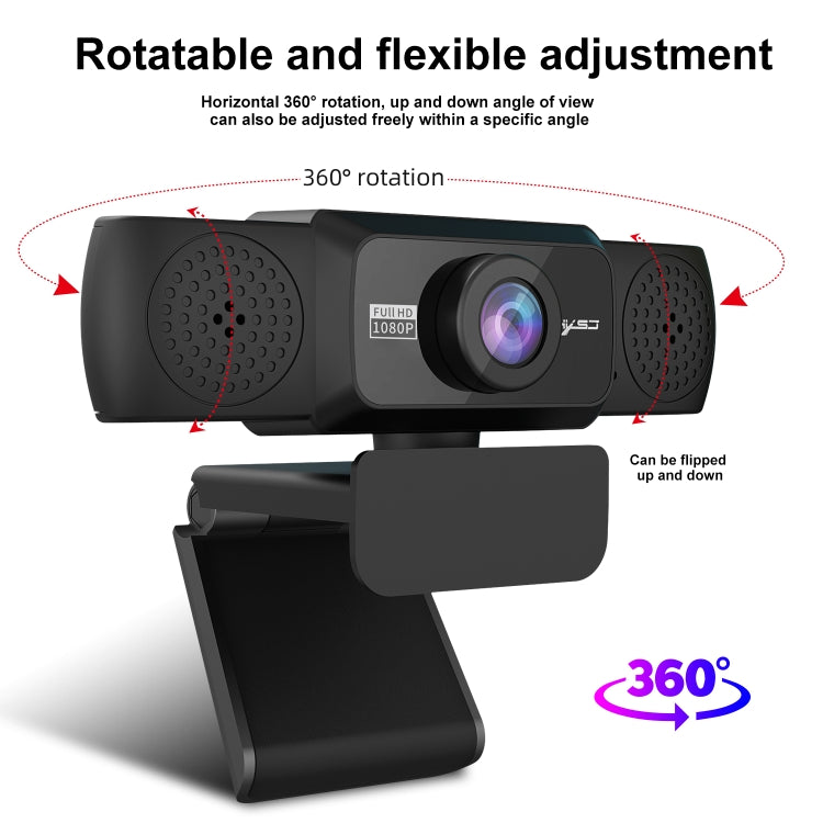 Cámara de PC con cámara web de vídeo HD ajustable HXSJ S5 1080P con micrófono