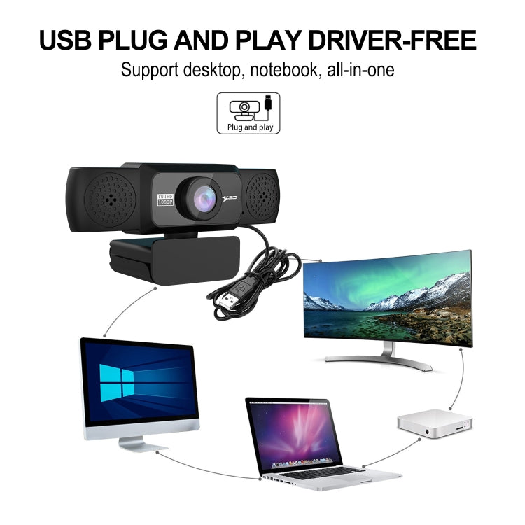 Cámara de PC con cámara web de vídeo HD ajustable HXSJ S5 1080P con micrófono