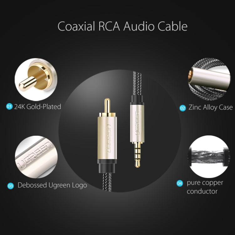 Cable de audio UGREEN de 3,5 mm a RCA Cable SPDIF digital Xiaomi Mi 1/2 TV, Longitud: 2 m, Length: 2m