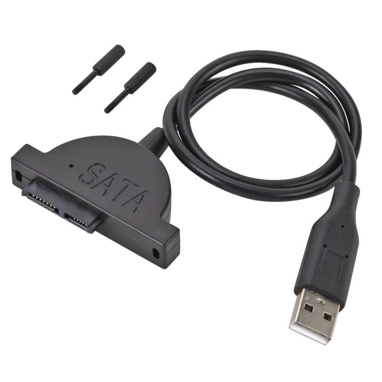 Cable convertidor adaptador delgado SATA de 13 pines hembra a USB 2.0 para unidad óptica de CD DVD ODD de computadora portátil, longitud del cable: aproximadamente 45 cm
