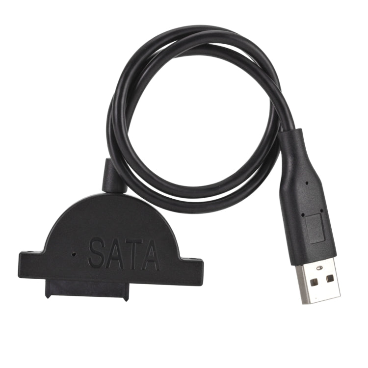 Cable convertidor adaptador delgado SATA de 13 pines hembra a USB 2.0 para unidad óptica de CD DVD ODD de computadora portátil, longitud del cable: aproximadamente 45 cm