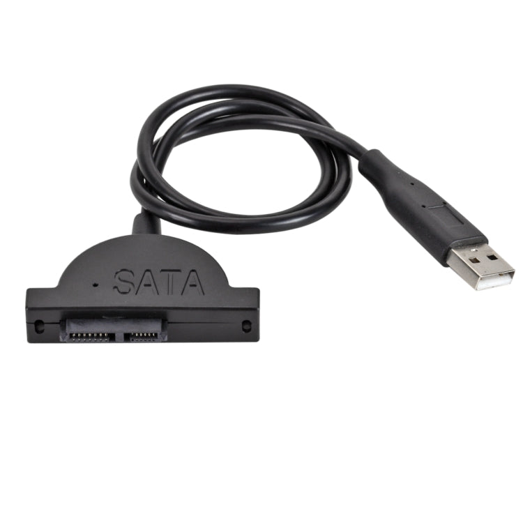 Cable convertidor adaptador delgado SATA de 13 pines hembra a USB 2.0 para unidad óptica de CD DVD ODD de computadora portátil, longitud del cable: aproximadamente 45 cm