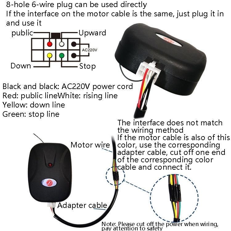 Controlador eléctrico de puerta de garaje, puerta enrollable, Control remoto, receptor de Motor de cadena enchufable con Cable, with Cable