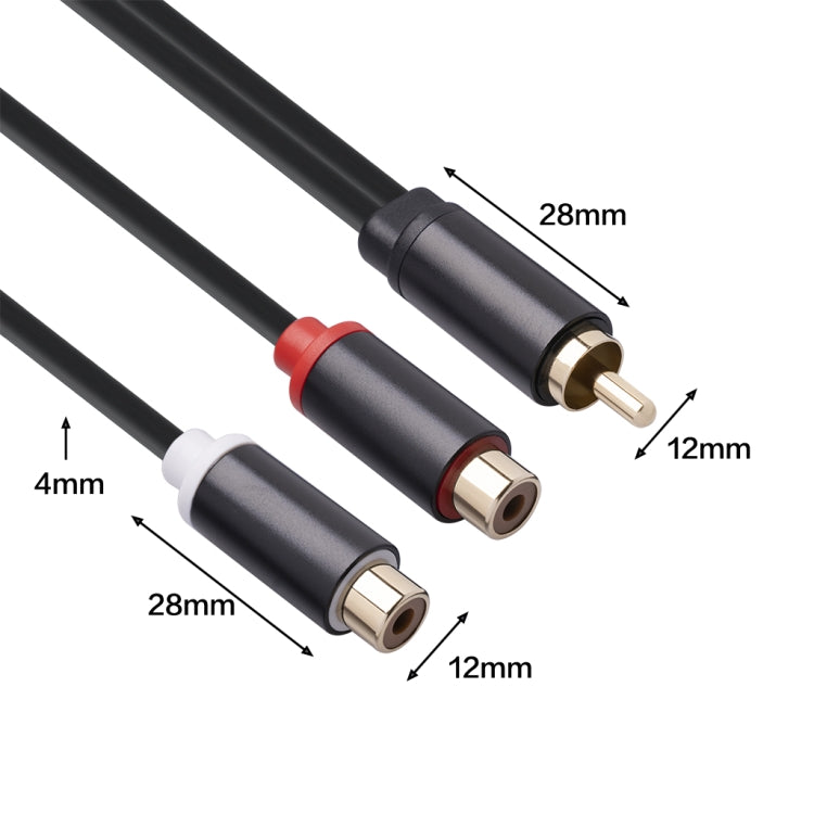 3686MFF-03 Cable adaptador de audio RCA macho a RCA doble hembra, RCA Male to Dual RCA Female