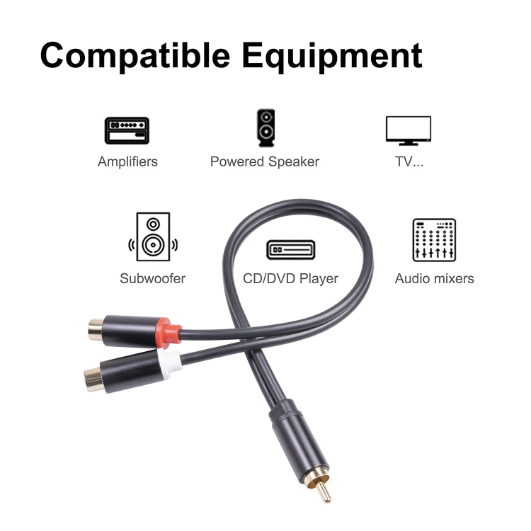 3686MFF-03 Cable adaptador de audio RCA macho a RCA doble hembra, RCA Male to Dual RCA Female