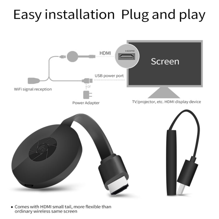 MiraScreen G2 Receptor Dongle inalámbrico con pantalla WiFi Airplay Miracast DLNA 4K UHD RK3660 TV Stick para iPhone, Samsung y otros teléfonos inteligentes, G2 5GHz