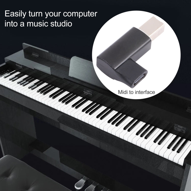 Adaptador USB-C / Tipo C Hembra a USB 2.0 B MIDI Macho para Instrumento Electrónico / Impresora / Escáner / Piano
