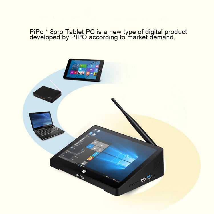 PiPo X8 Pro TV Box Style Mini PC, 3GB + 64GB, Windows 10 de 7 pulgadas, Intel Celeron N4020 Dual Core, compatible con tarjeta TF / Bluetooth / WiFi / LAN / HDMI, enchufe de EE. UU./UE, X8 Pro