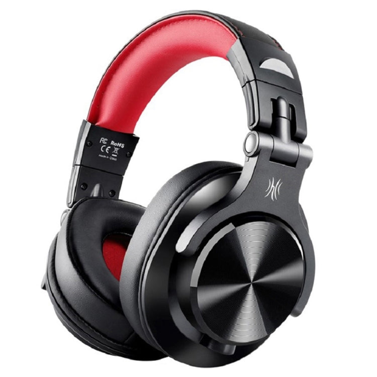 OneOdio A71 Auriculares con cable y reducción de ruido montados en la cabeza con micrófono, A71 (Red Black)