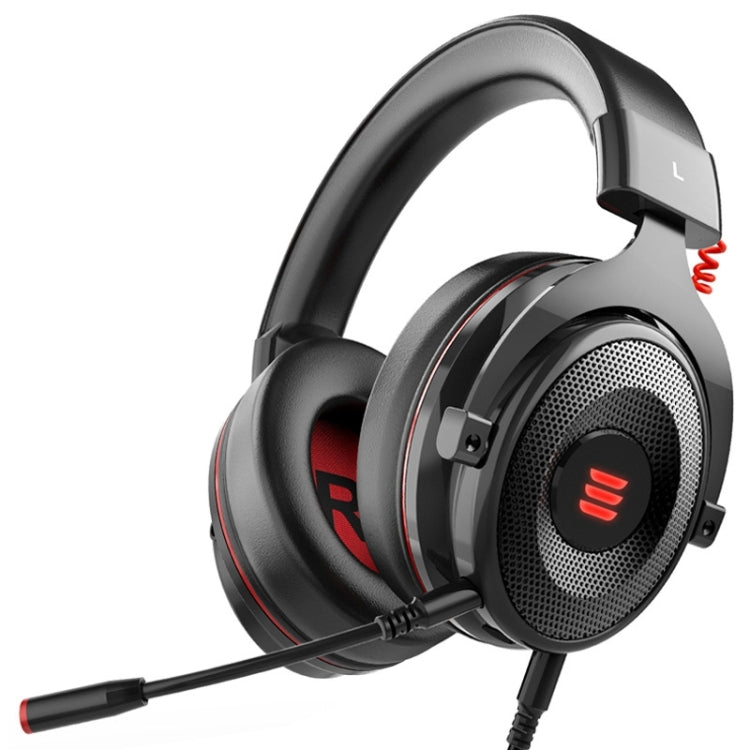 EKSA E900 Pro 7.1 Auriculares para juegos luminosos USB montados en la cabeza controlados por cable para juegos con micrófono, E900 Pro