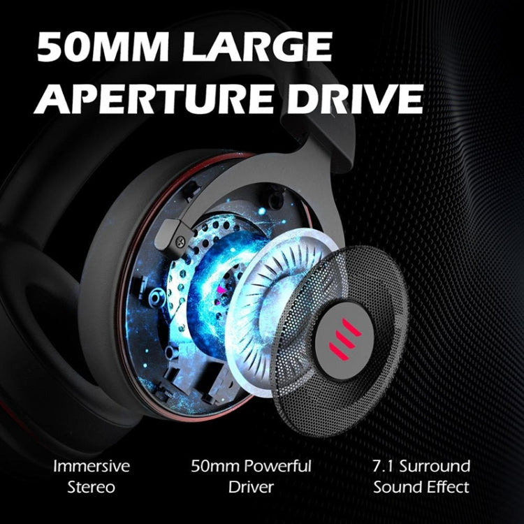 EKSA E900 Pro 7.1 Auriculares para juegos luminosos USB montados en la cabeza controlados por cable para juegos con micrófono, E900 Pro