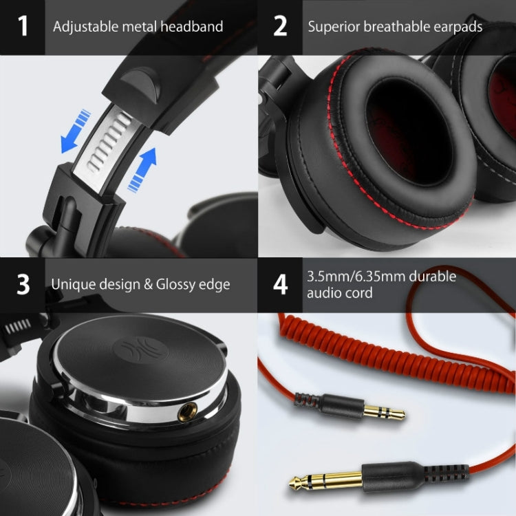 Auriculares con cable HIFI montados en la cabeza equilibrados de tres bandas OneOdio Pro-50, Pro-50