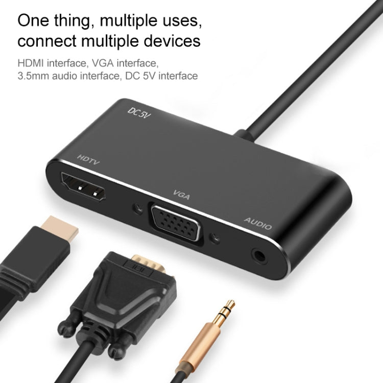 7585B 3 en 1 Micro USB / 8 pines / Tipo-C a VGA / HDTV / Adaptador AV Reproductor de pantalla HD móvil