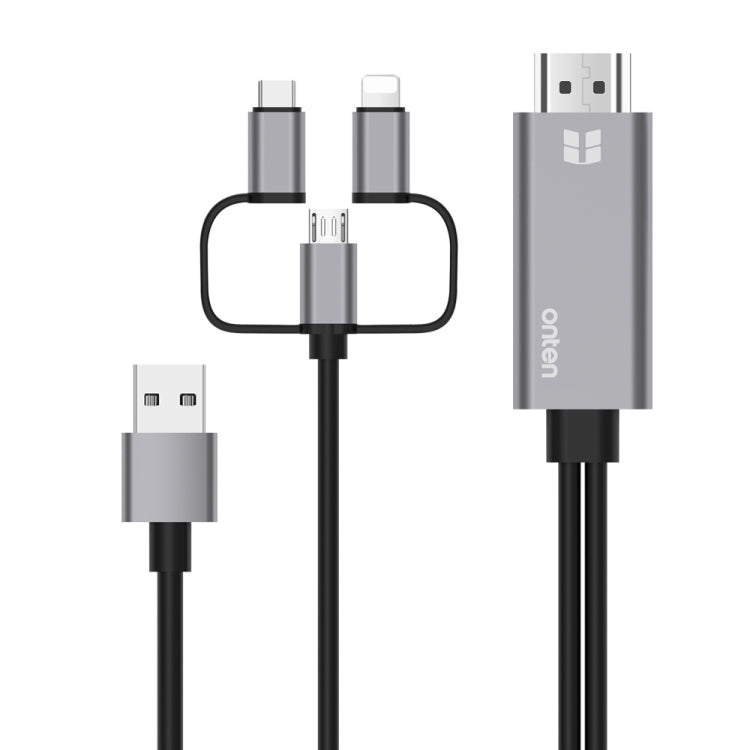Onten OTN-7537A 3 en 1 1080P Cable adaptador de reproductor de pantalla HD móvil, OTN-7537A