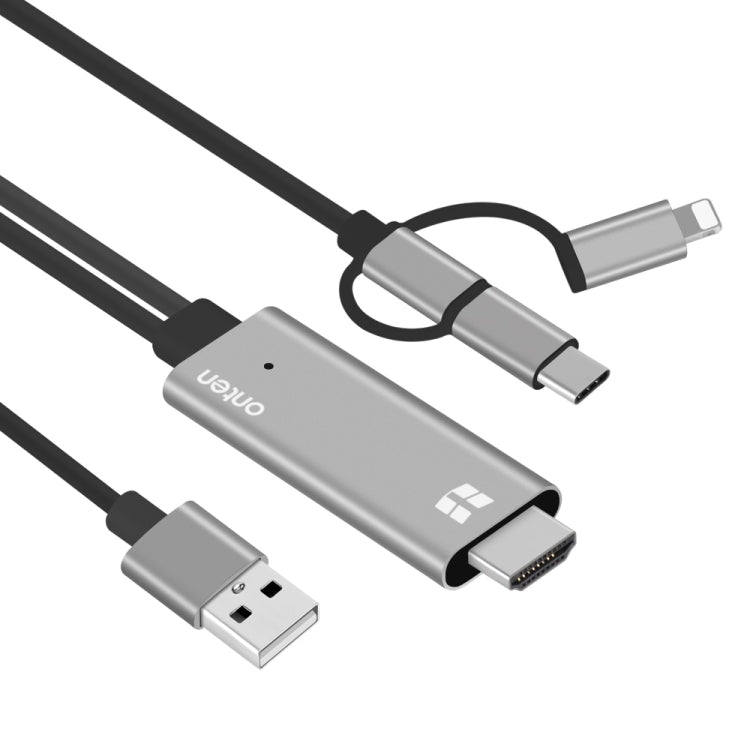Onten OTN-7537A 3 en 1 1080P Cable adaptador de reproductor de pantalla HD móvil, OTN-7537A