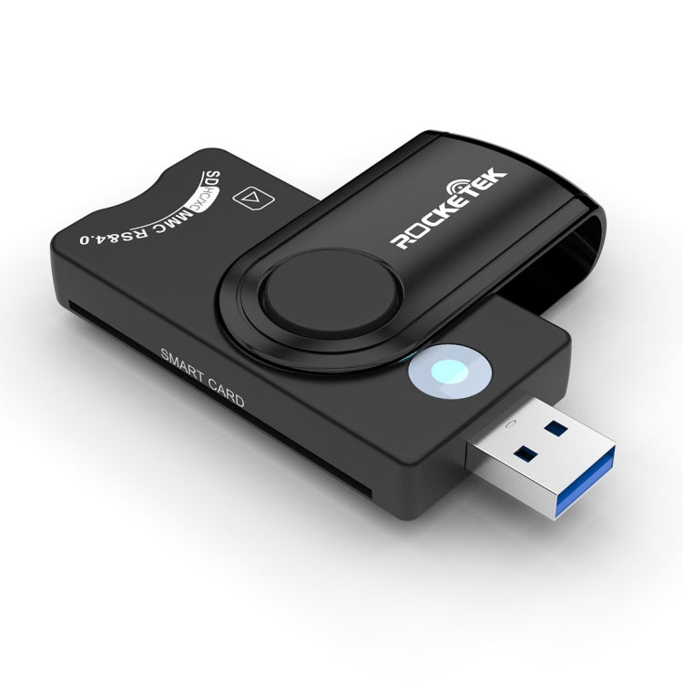 ROCKETEK CR310 USB 2.0 + Tarjeta TF + Tarjeta SD + Tarjeta SIM + Lector de tarjetas multifunción Smart Card, USB 2.0